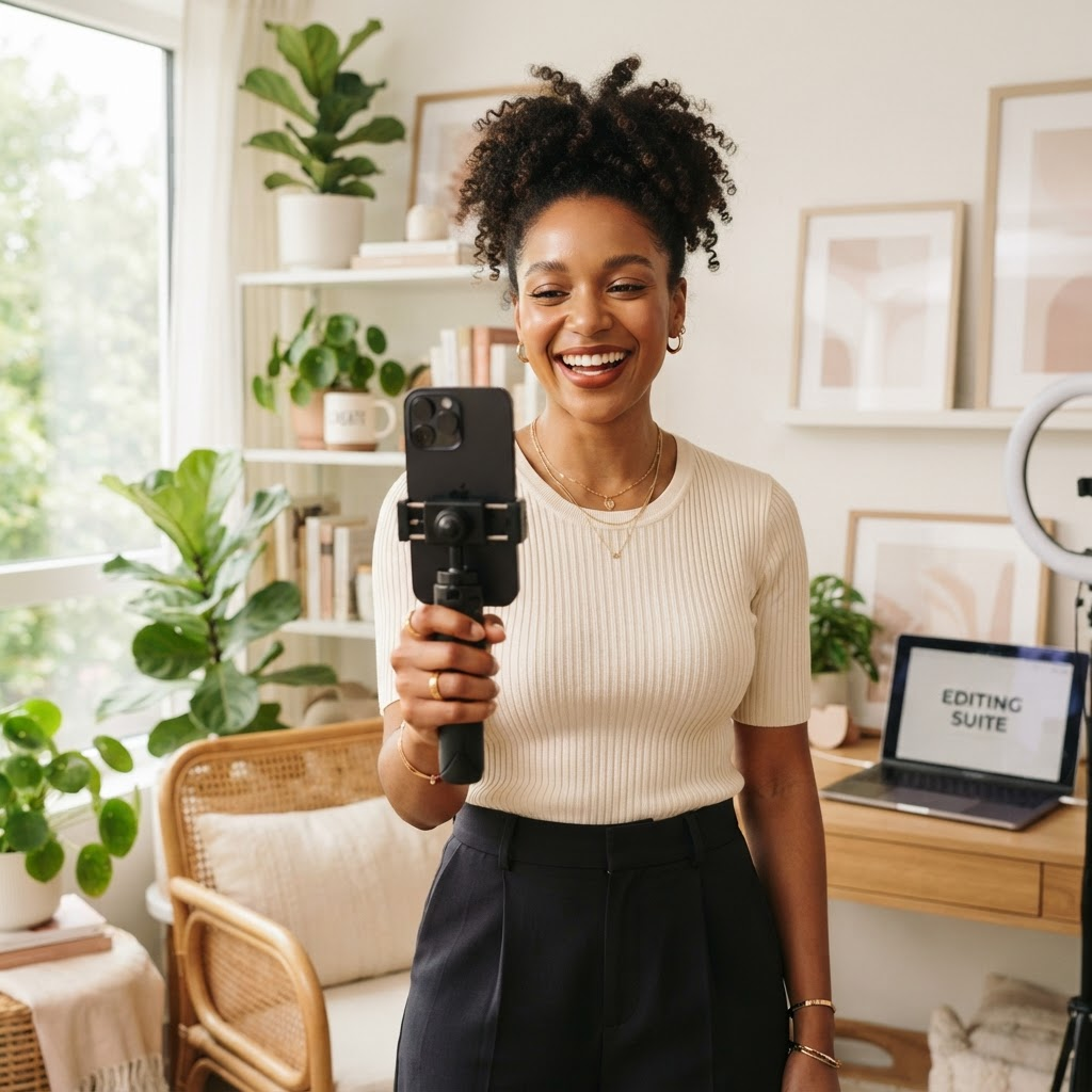 Nini B filming lifestyle content